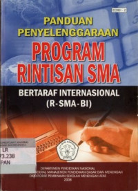 Panduan Penyelenggaraan Program Rintisan SMA Bertaraf Internasional